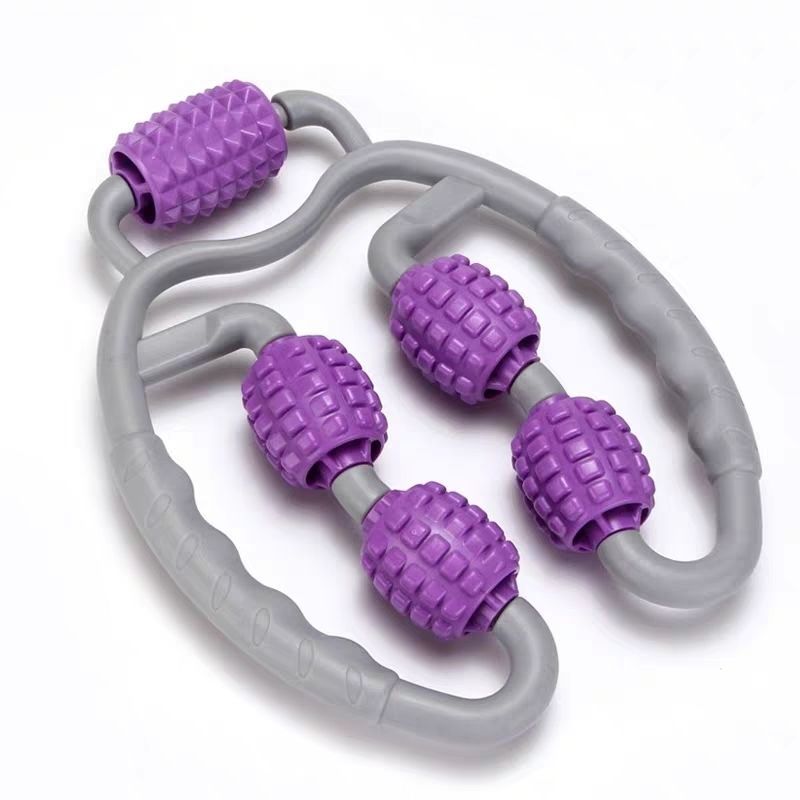 U-Shape Trigger Point Massage Roller – Full Body Massage Tool with 4 Wheels for Arm, Leg & Neck