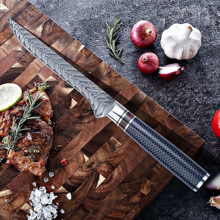 Professional Forged Laser Damascus 67layers Stainless Steel Resin Handle Kitchen Chef Knife Sets