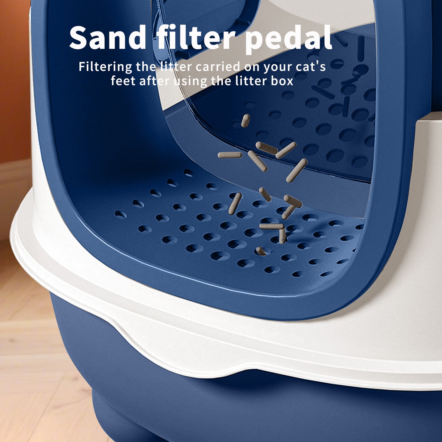 Extra Large Fully Enclosed Flip-Top Cat Litter Box, Anti-Splash & Anti-Tracking Odor Locking Cat Toilet With Free Scoop, Spacious & Sturdy Pet Litter Pan