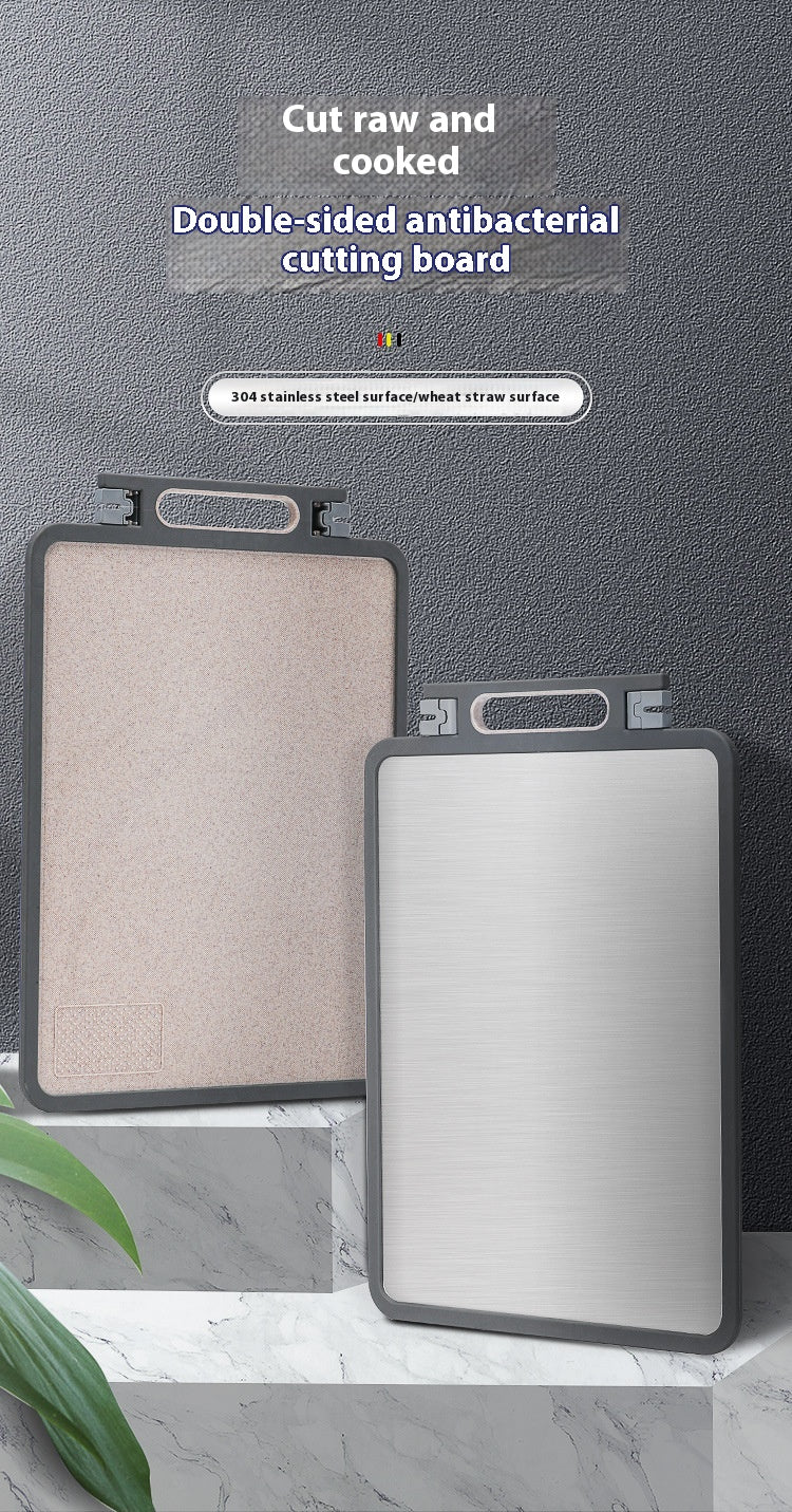 Cutting Board 304 Stainless Steel Chopping Board Kitchen Plastic Cutting Board Sharpening Double-sided Cutting Board