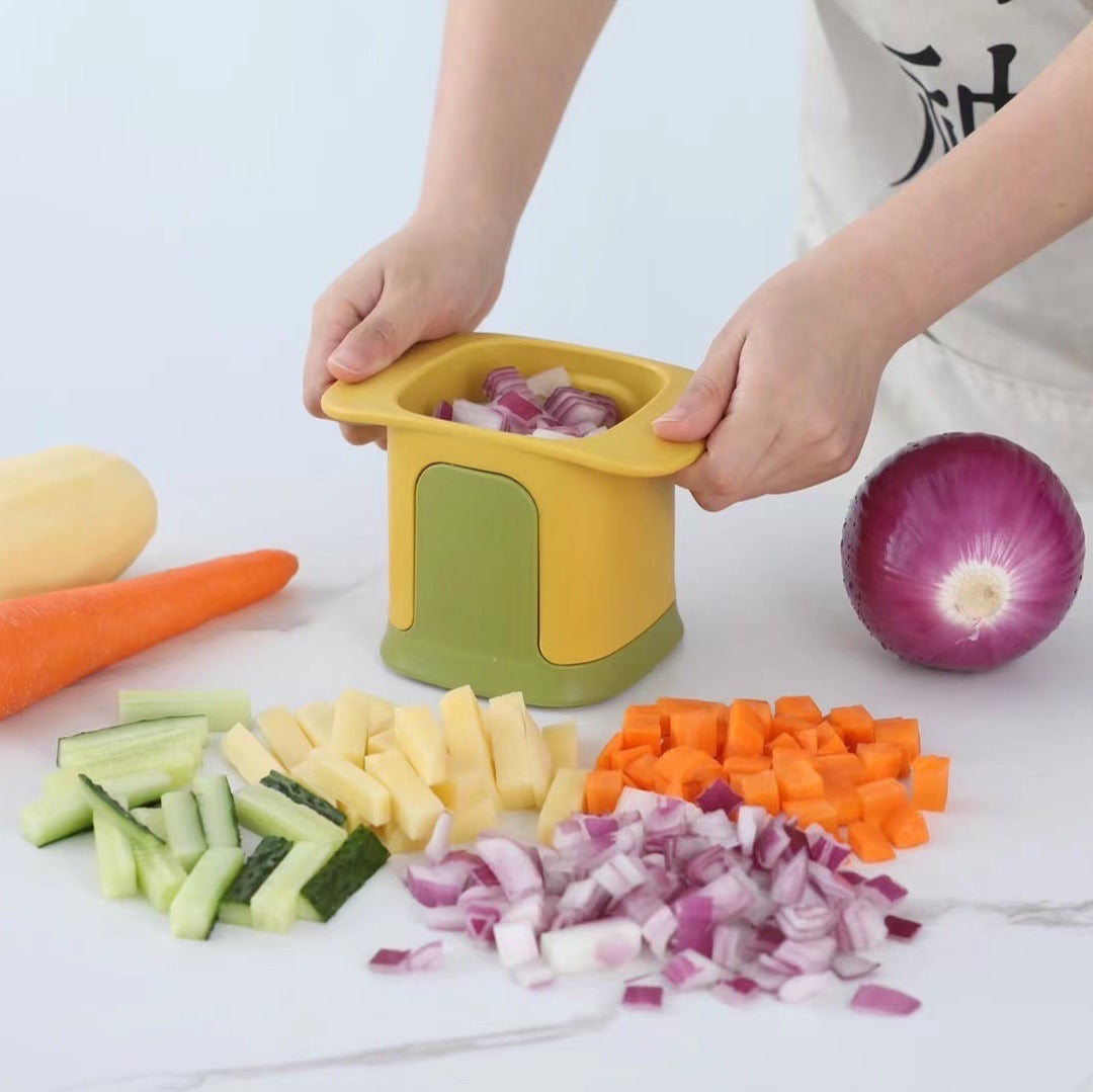 Onion Dicer and French Fry Slicer – Vegetable Cutter for Carrot, Ham, Cucumber, and Potato