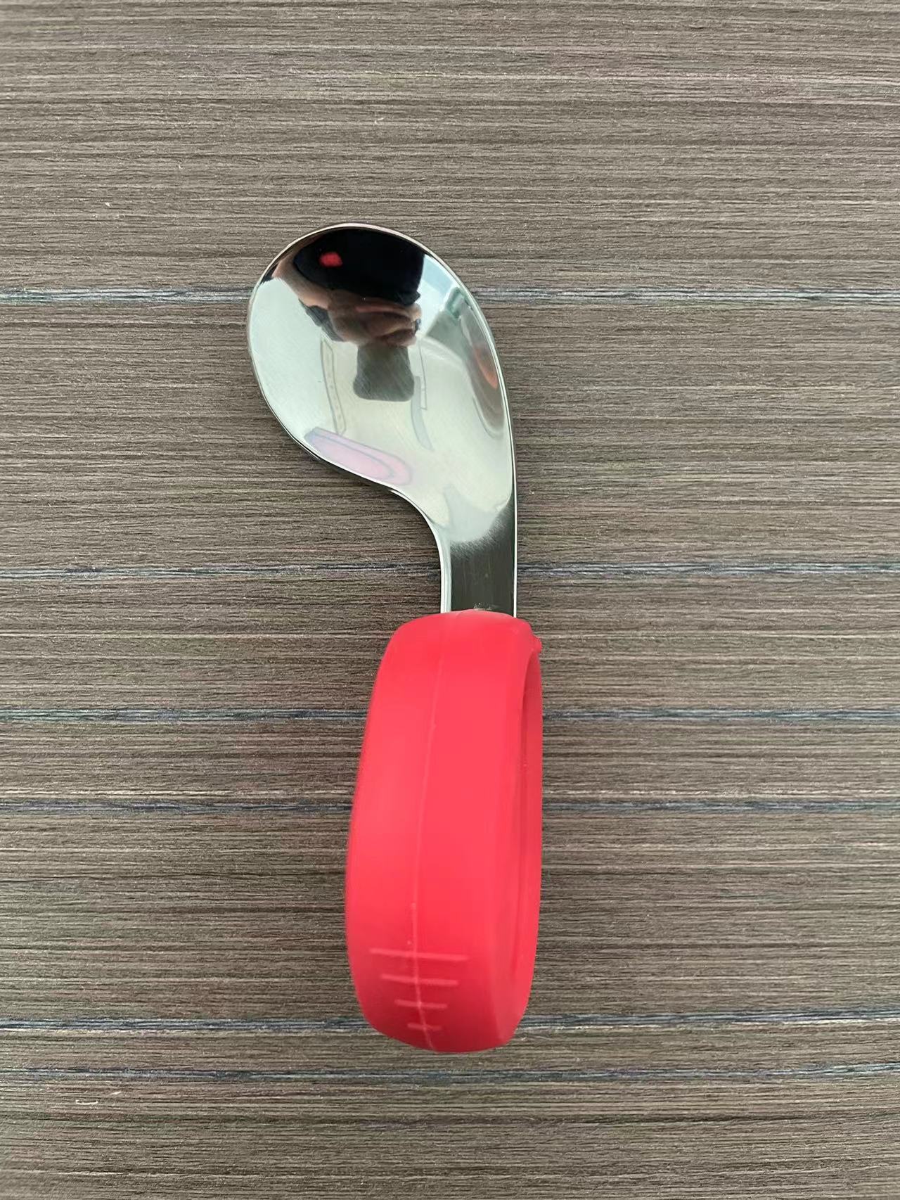 Children Fork And Spoon 304 Stainless Steel Eating Short Handle Elbow Tableware