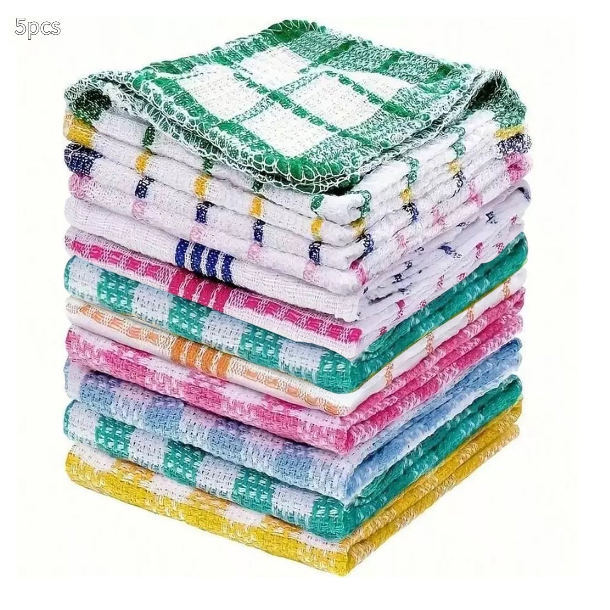 Cleaning Cloth Microfiber Kitchen Scouring Pad Polyester Cotton Plaid Cleaning Towel