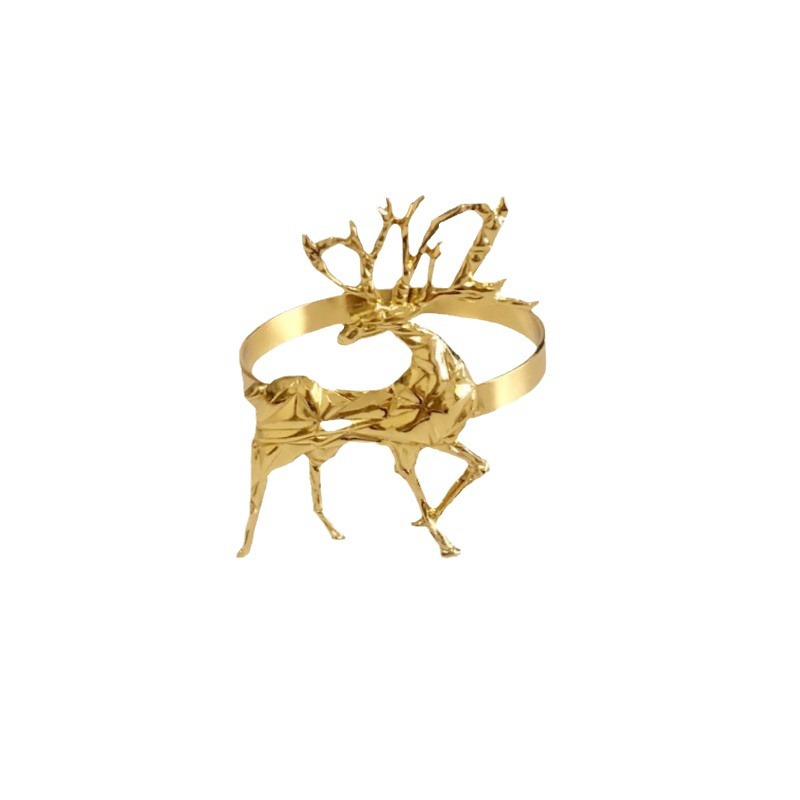 Christmas Napkin Ring Golden Diamond Deer Napkin Ring