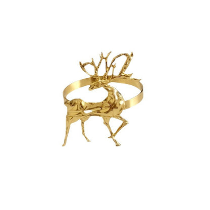 Christmas Napkin Ring Golden Diamond Deer Napkin Ring