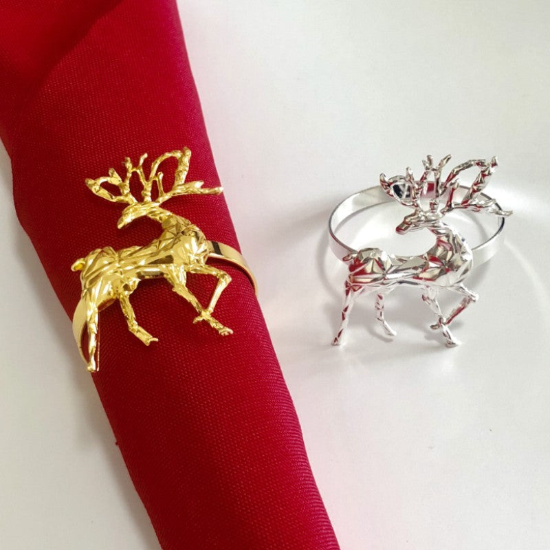 Christmas Napkin Ring Golden Diamond Deer Napkin Ring