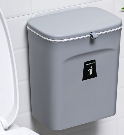 Myshpol 9L Wall-Mounted Trash Can – Slim Space-Saving Kitchen Bin