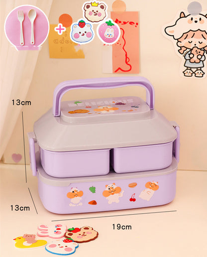 Student's Cute Multi-tiered Lunch Box Japanese Bento