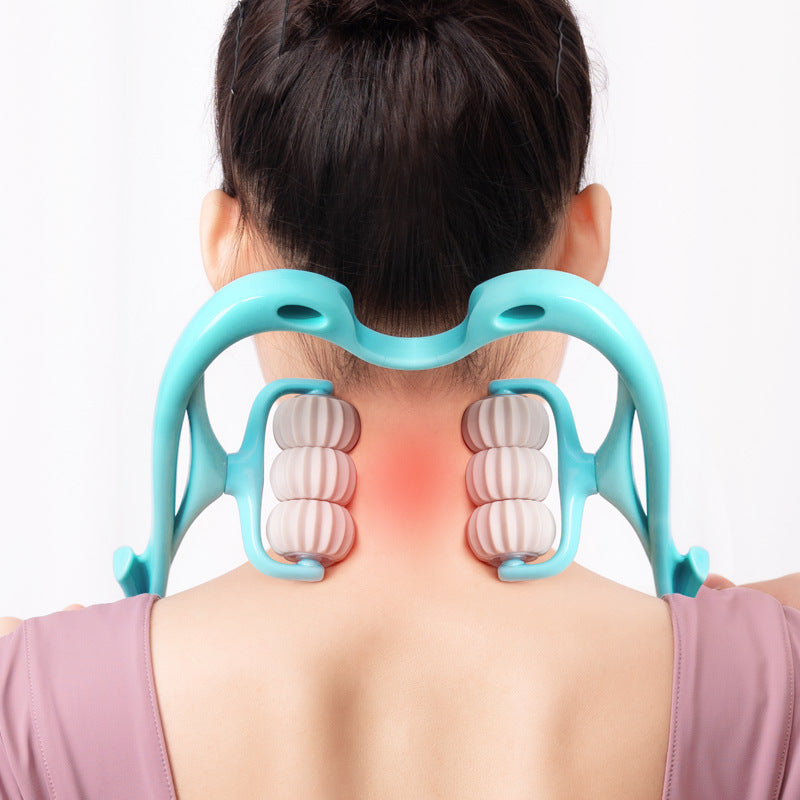 Multifunctional Manual Six-Wheel Neck Massage Roller Tool
