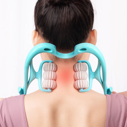 Multifunctional Manual Six-Wheel Neck Massage Roller Tool
