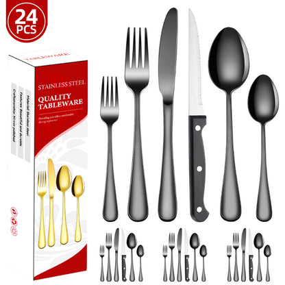 48-piece Stainless Steel Cutlery Set Western-style Steak Knives Forks And Spoons