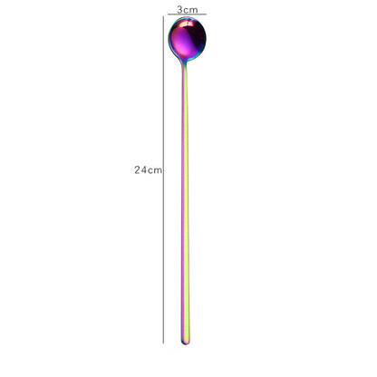 Creative Stainless Steel Long Handle Small Round Spoon