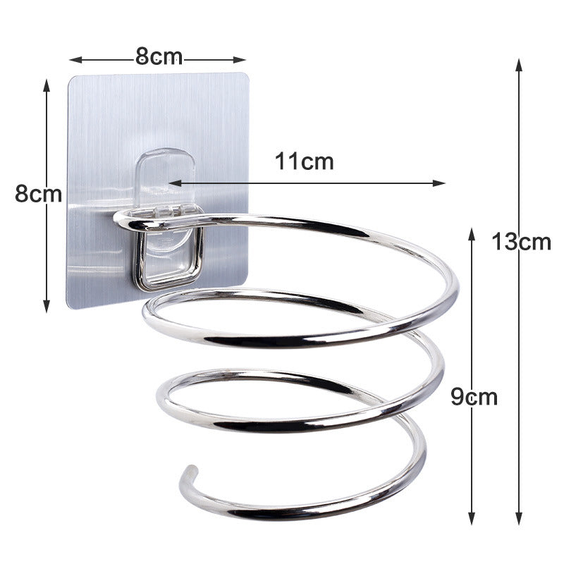 Bathroom stainless steel hair dryer rack