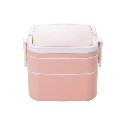 Double-layer portable lunch box with lid bento box