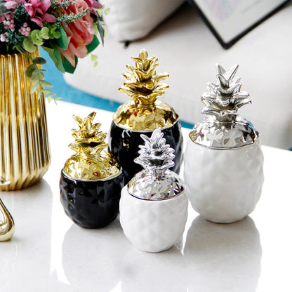 Ceramic pineapple jar decoration