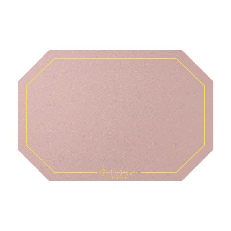 Octagonal Leather Placemat Waterproof Household Table Mat Heat Proof Mat Placemat