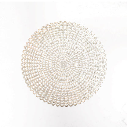 Solid color round PVC hollow placemat