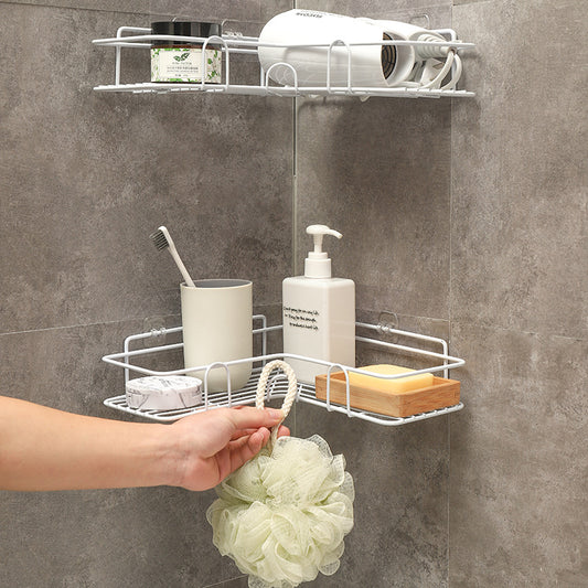 Bathroom Corner Shelf Rack – Wrought Iron Shower & Kitchen Storage Organizer