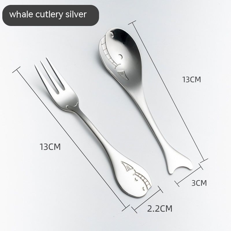 Creative Cute Dolphin 304 Stainless Steel Coffee Knife And Fork Suit