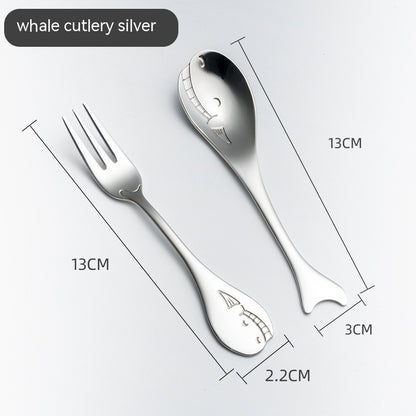 Creative Cute Dolphin 304 Stainless Steel Coffee Knife And Fork Suit