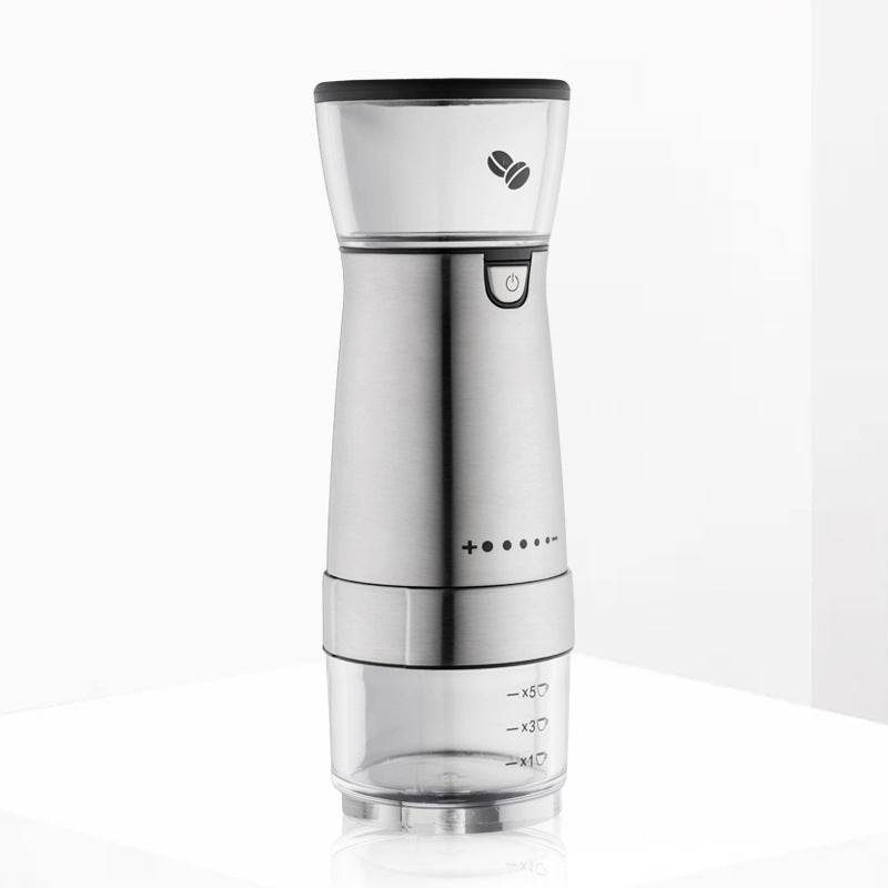 USB Rechargeable Electric Coffee Grinder – Stainless Steel Adjustable Coffee Bean Grinder