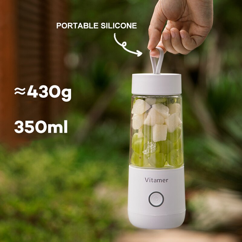 350ml Portable Blender Juicer – USB Rechargeable Personal Smoothie & Juice Mixer Bottle