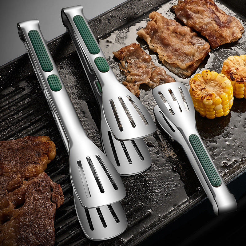 7/9/12 Inch Kitchen Tongs – 304 Stainless Steel Non-Slip Grill & Salad Tongs for Cooking BBQ Kitchen Use