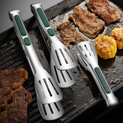 7/9/12 Inch Kitchen Tongs – 304 Stainless Steel Non-Slip Grill & Salad Tongs for Cooking BBQ Kitchen Use