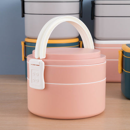 Double-layer portable lunch box with lid bento box