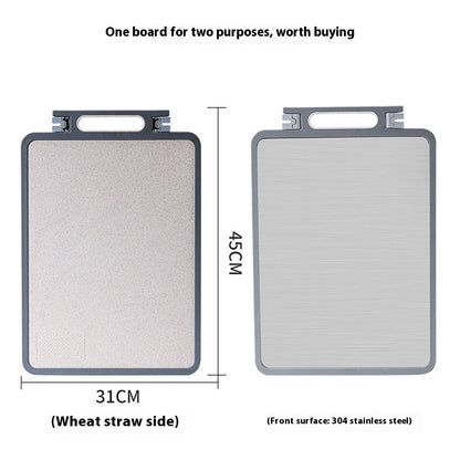 Cutting Board 304 Stainless Steel Chopping Board Kitchen Plastic Cutting Board Sharpening Double-sided Cutting Board