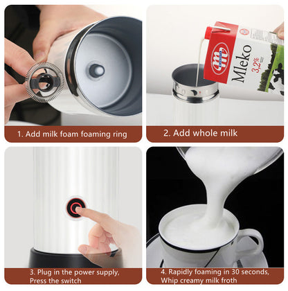 Electric Milk Frother & Milk Heater – Automatic Coffee Foam Maker