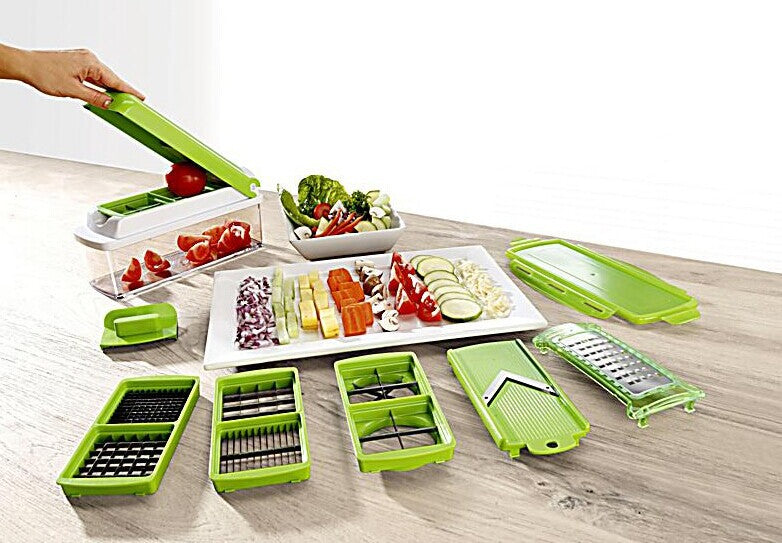 2-Piece Multifunctional Vegetable Chopper, Slicer & Dicer
