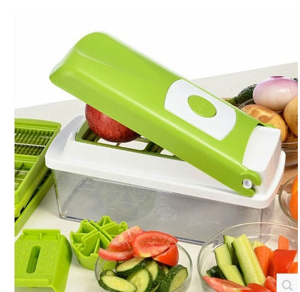 2-Piece Multifunctional Vegetable Chopper, Slicer & Dicer