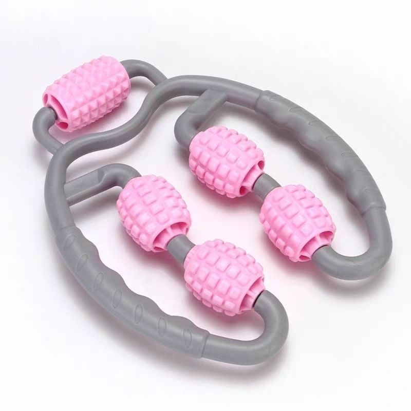 U-Shape Trigger Point Massage Roller – Full Body Massage Tool with 4 Wheels for Arm, Leg & Neck