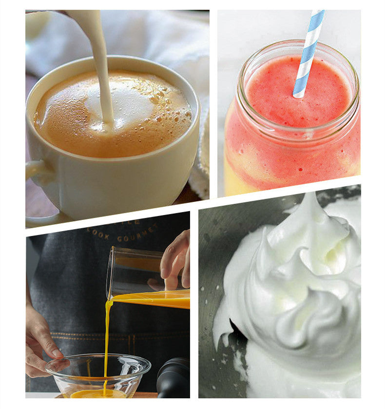 Electric Milk Frother Latte Maker – Beverage Mixing Cup with Glass Jar & Stainless Steel Whisk