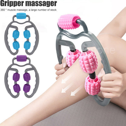 U-Shape Trigger Point Massage Roller – Full Body Massage Tool with 4 Wheels for Arm, Leg & Neck