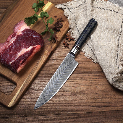 Professional Forged Laser Damascus 67layers Stainless Steel Resin Handle Kitchen Chef Knife Sets