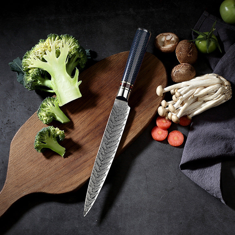 Professional Forged Laser Damascus 67layers Stainless Steel Resin Handle Kitchen Chef Knife Sets