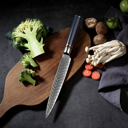 Professional Forged Laser Damascus 67layers Stainless Steel Resin Handle Kitchen Chef Knife Sets