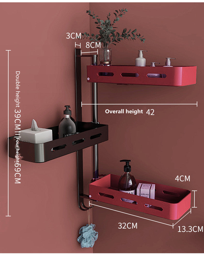 Toilet Bathroom Shelf Cosmetic Vanity Free-Punch Sink Shelf