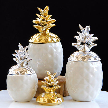 Ceramic pineapple jar decoration