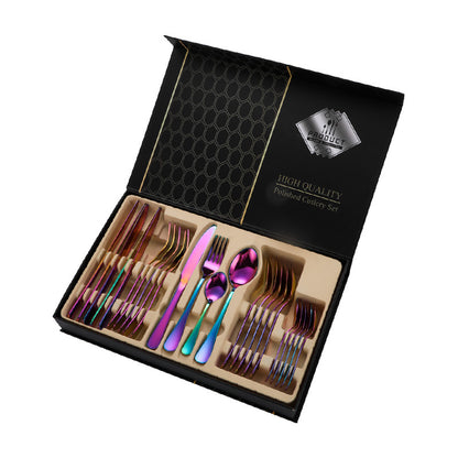 24-piece stainless steel cutlery set