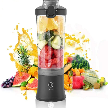 Portable 6-Blade Juicer Blender – 600ml Rechargeable Smoothie Mixer (150W)