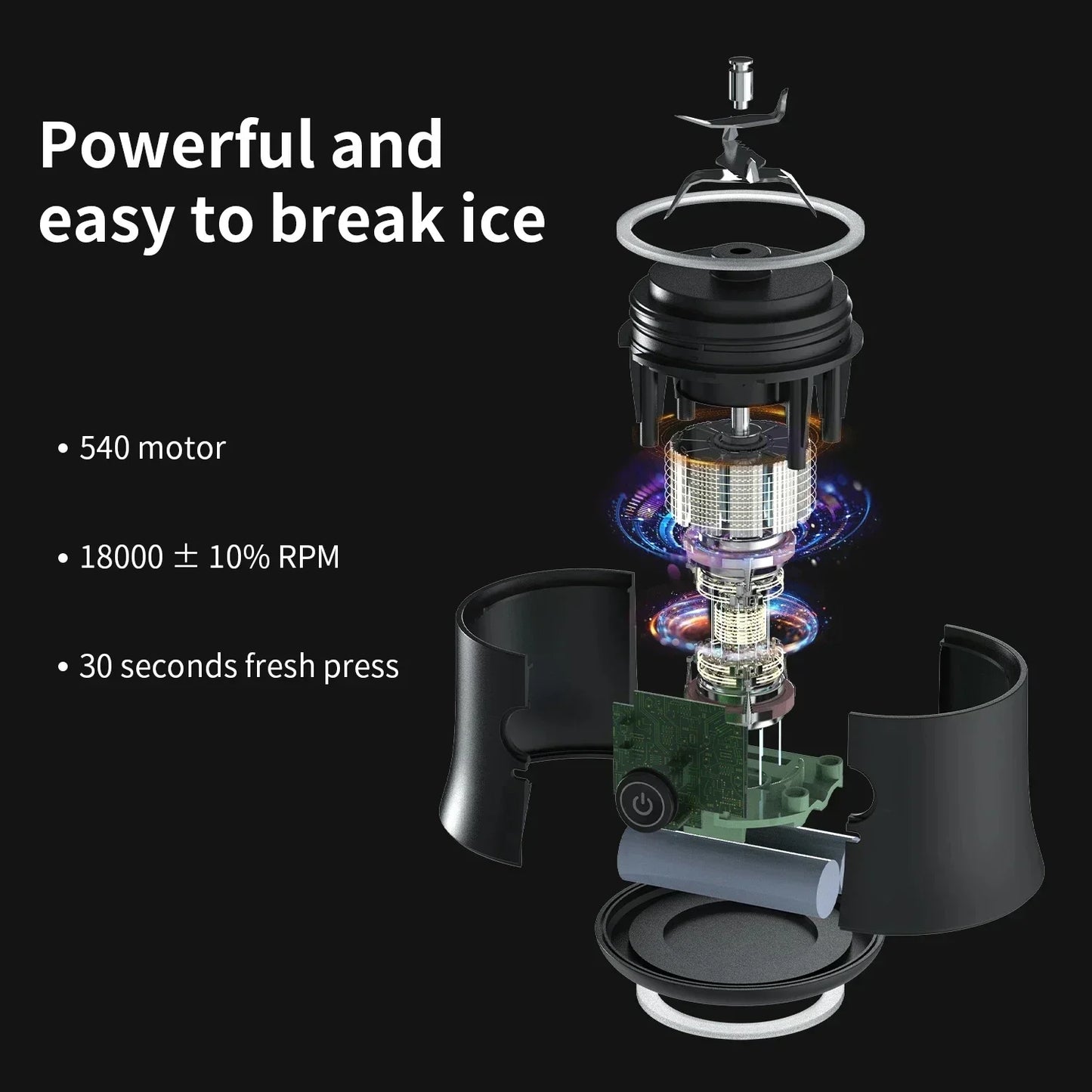 Portable 6-Blade Juicer Blender – 600ml Rechargeable Smoothie Mixer (150W)