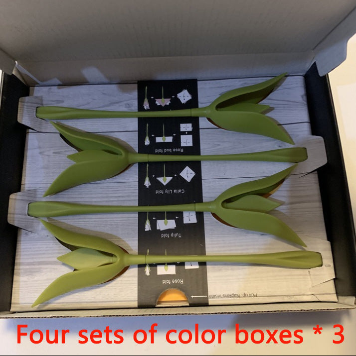 Napkin Holders Tissue Flower Tool Napkin Rose Flower Curl Table Household Origami Flower Set