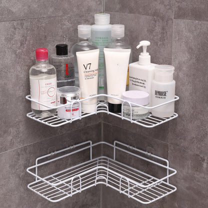 Bathroom Corner Shelf Rack – Wrought Iron Shower & Kitchen Storage Organizer