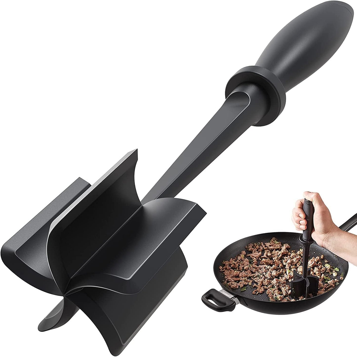 Heat-Resistant Nylon Meat Chopper & Masher – Non-Stick Cookware Tool