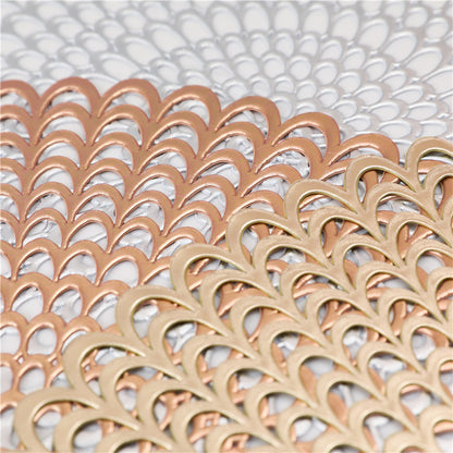 Solid color round PVC hollow placemat