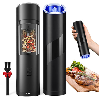 Automatic Gravity Salt & Pepper Grinder – Adjustable Coarseness with LED Light