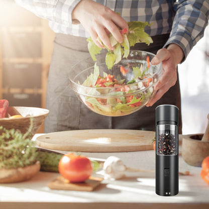 Automatic Gravity Salt & Pepper Grinder – Adjustable Coarseness with LED Light